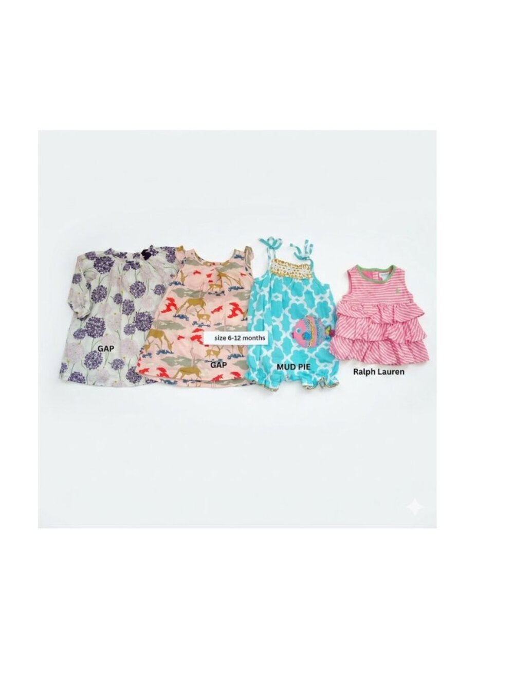 Ralph Lauren tunic, Gap, Mud Pie romper, Baby Girl clothes size 6-12 mths